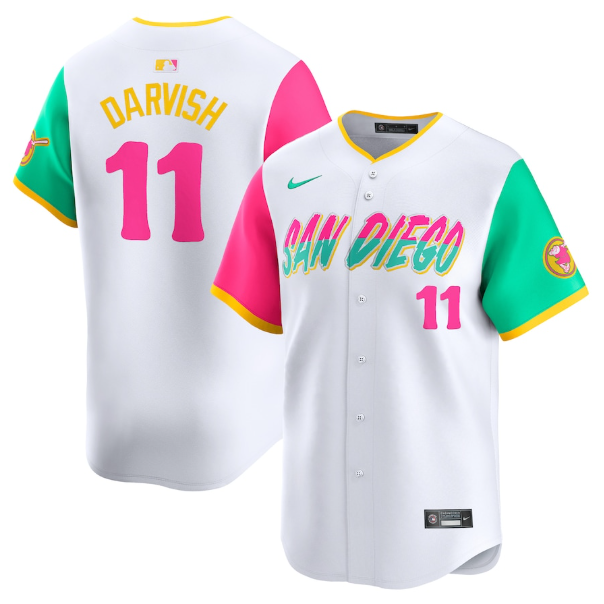 Men's San Diego Padres Yu Darvish White City Connect Player Jersey
