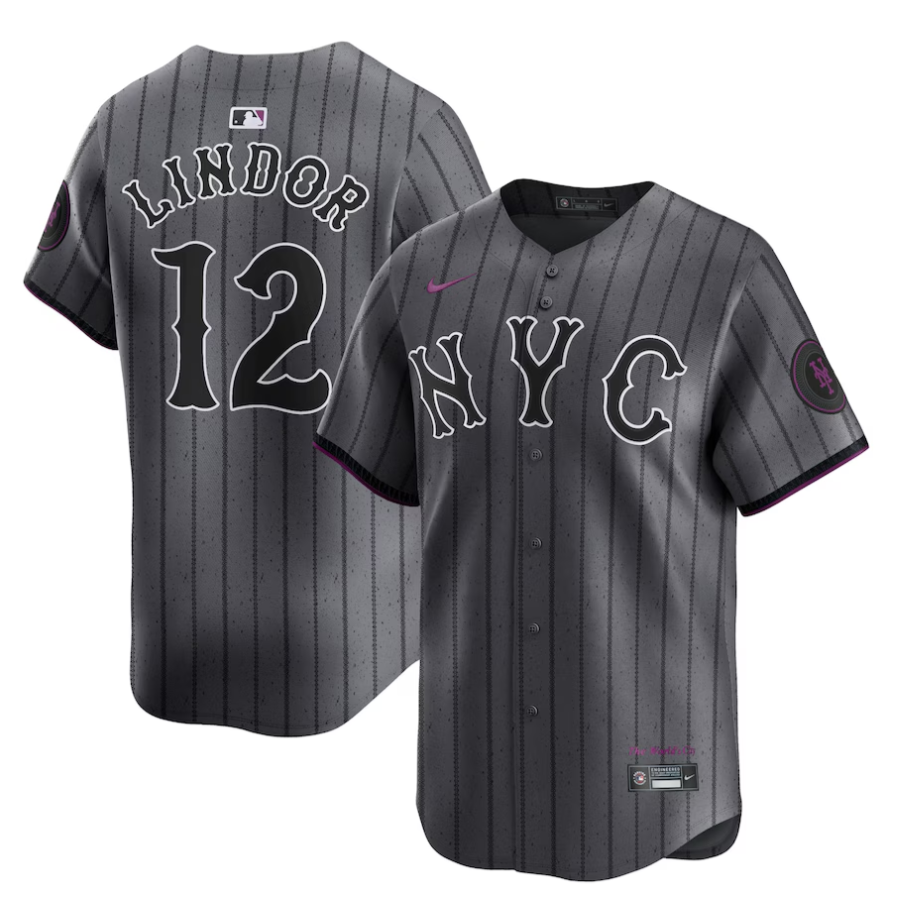 Men's New York Mets Francisco Lindor Gray City Connect Limited Player Jersey