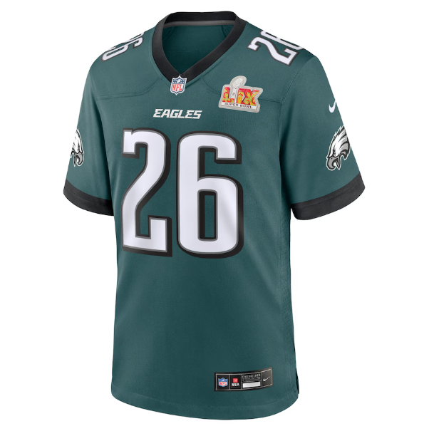 Men's Philadelphia Eagles Saquon Barkley Green Super Bowl LIX Player Jersey