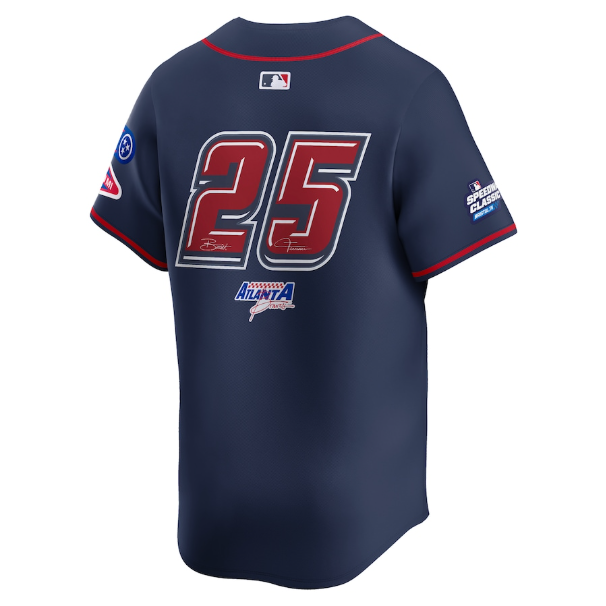 Men's Atlanta Braves #25 Navy 2025 MLB Speedway Classic Alternate Limited Jersey
