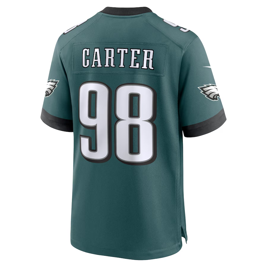 Men's Philadelphia Eagles Jalen Carter Green Super Bowl LIX Player Jersey