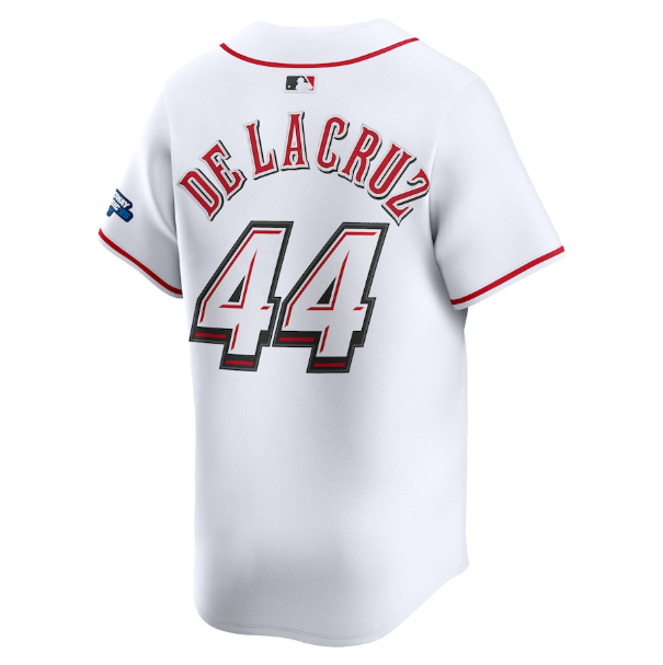 Men's Cincinnati Reds Elly De La Cruz White 2025 Speedway Classic Home Replica Jersey