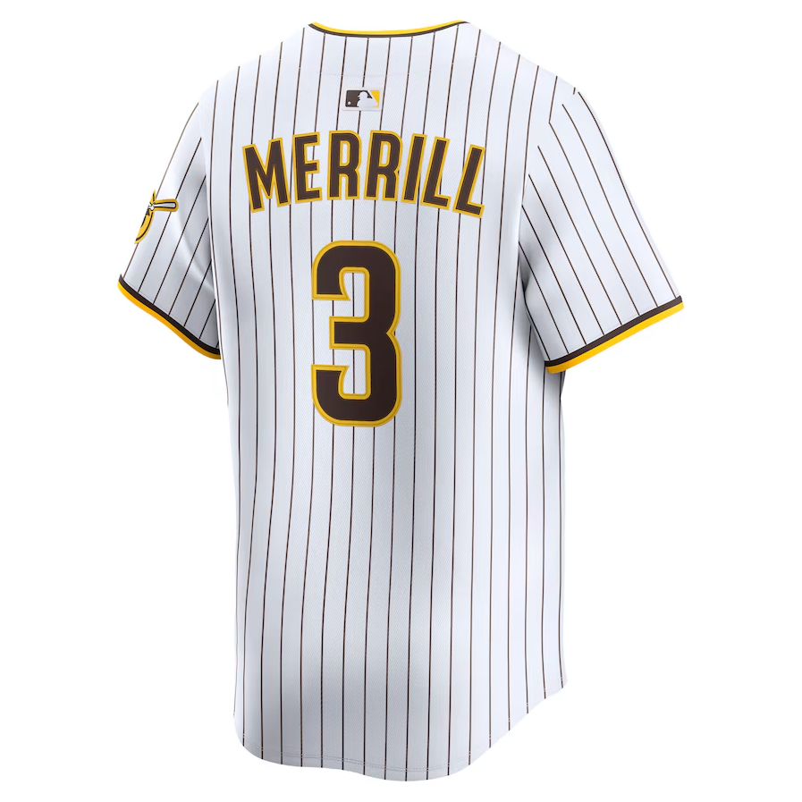 Men's San Diego Padres Jackson Merrill White Home Limited Player Jersey
