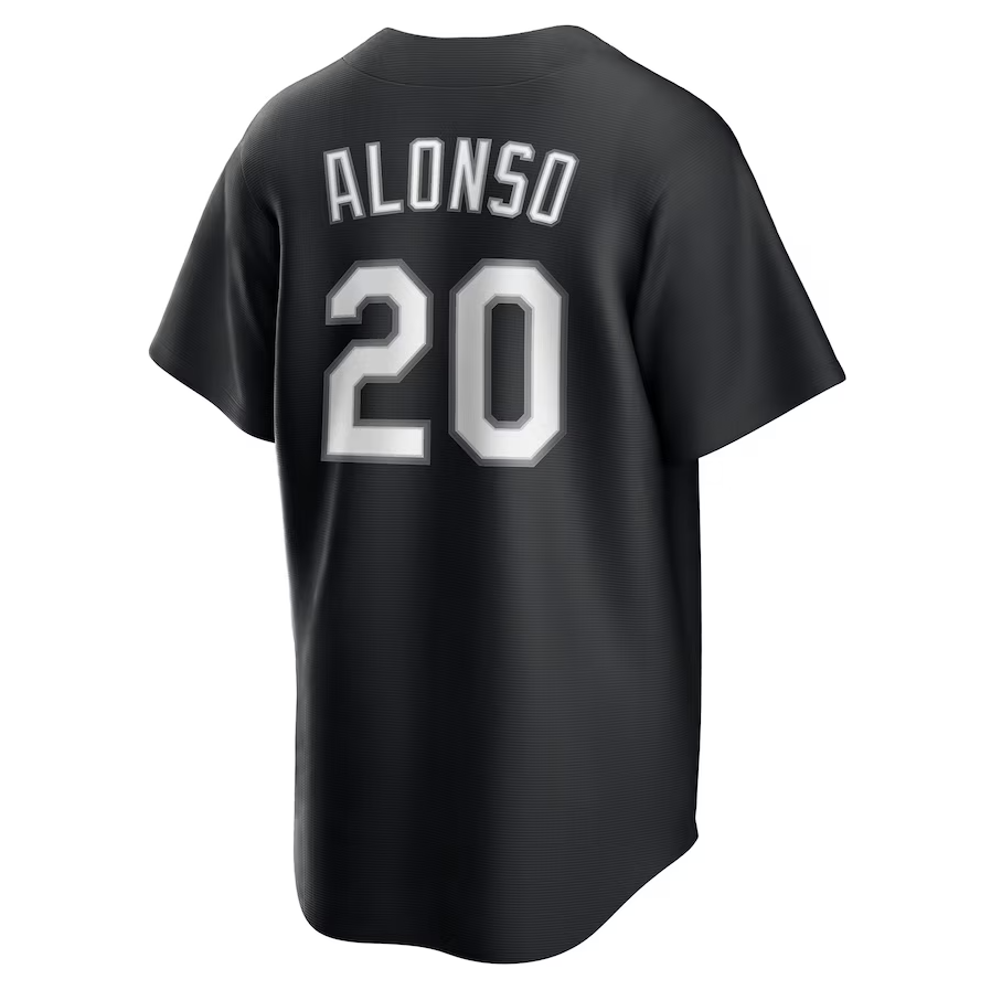 Men's New York Mets Pete Alonso Black Lights Out Player Jersey