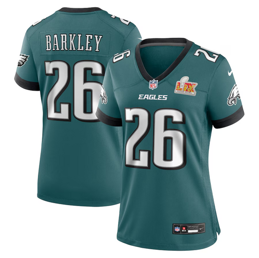 Women's Philadelphia Eagles Saquon Barkley Green Super Bowl LIX Player Jersey