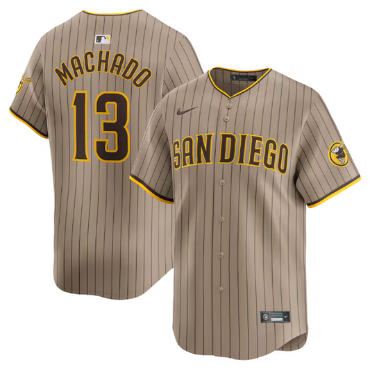 Men's San Diego Padres Manny Machado Khaki Player Jersey