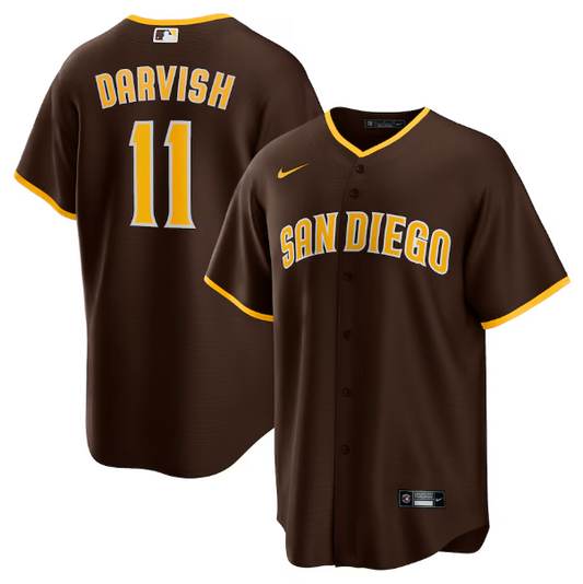 Men's San Diego Padres Brown Road White Home Player Jersey