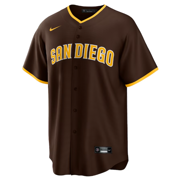 Men's San Diego Padres Brown Road White Home Player Jersey