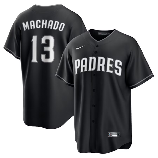 Men's San Diego Padres Manny Machado Black Lights Player Jersey